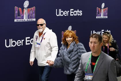 LAS VEGAS, NEVADA - FEBRUARY 11: American singer Reba McEntire arrives before Super Bowl LVIII at Allegiant Stadium on February 11, 2024 in Las Vegas, Nevada. (Photo by Tim Nwachukwu/Getty Images)