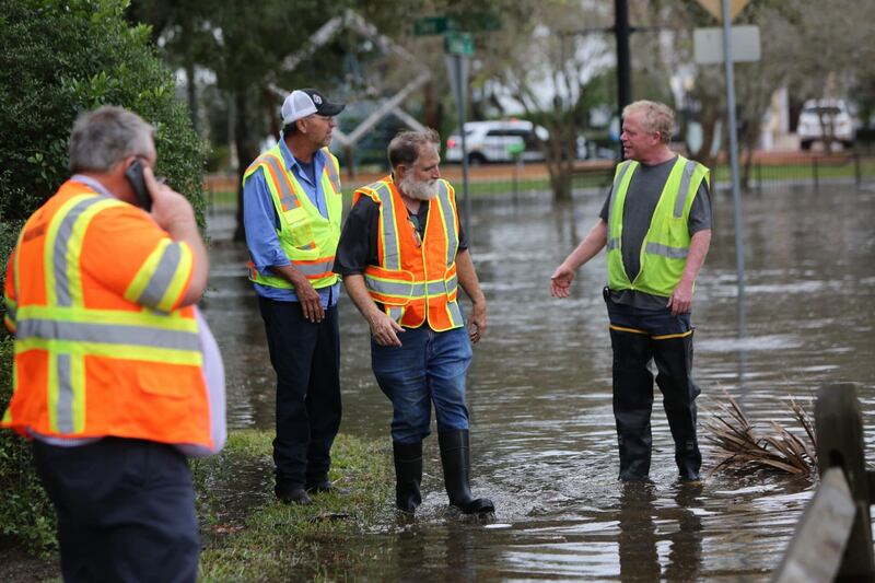 City of Jacksonville workers beginning cleanup.