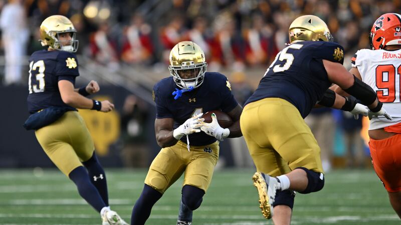 Jeremiyah Love scores 3 TDs as No. 9 Notre Dame overwhelms injury-ravaged Syracuse 70-7