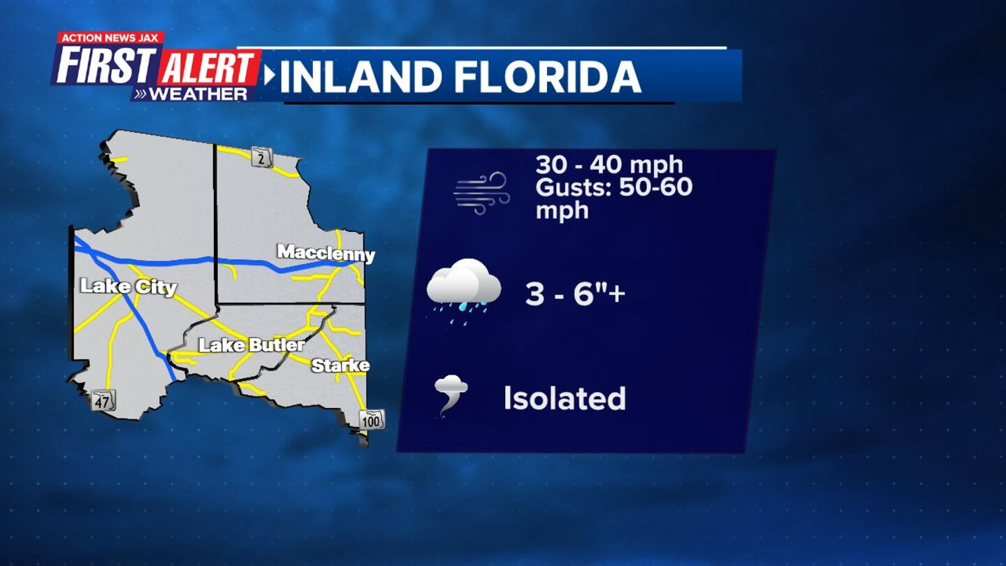 Hurricane Milton projection for Inland Florida.